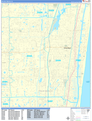 Delray Beach Wall Map Basic Style 2024